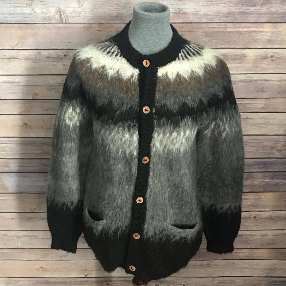 Vintage 100% Alpaca Wool Cardigan Medium